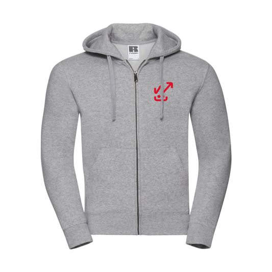 Gray zip-up hoodie